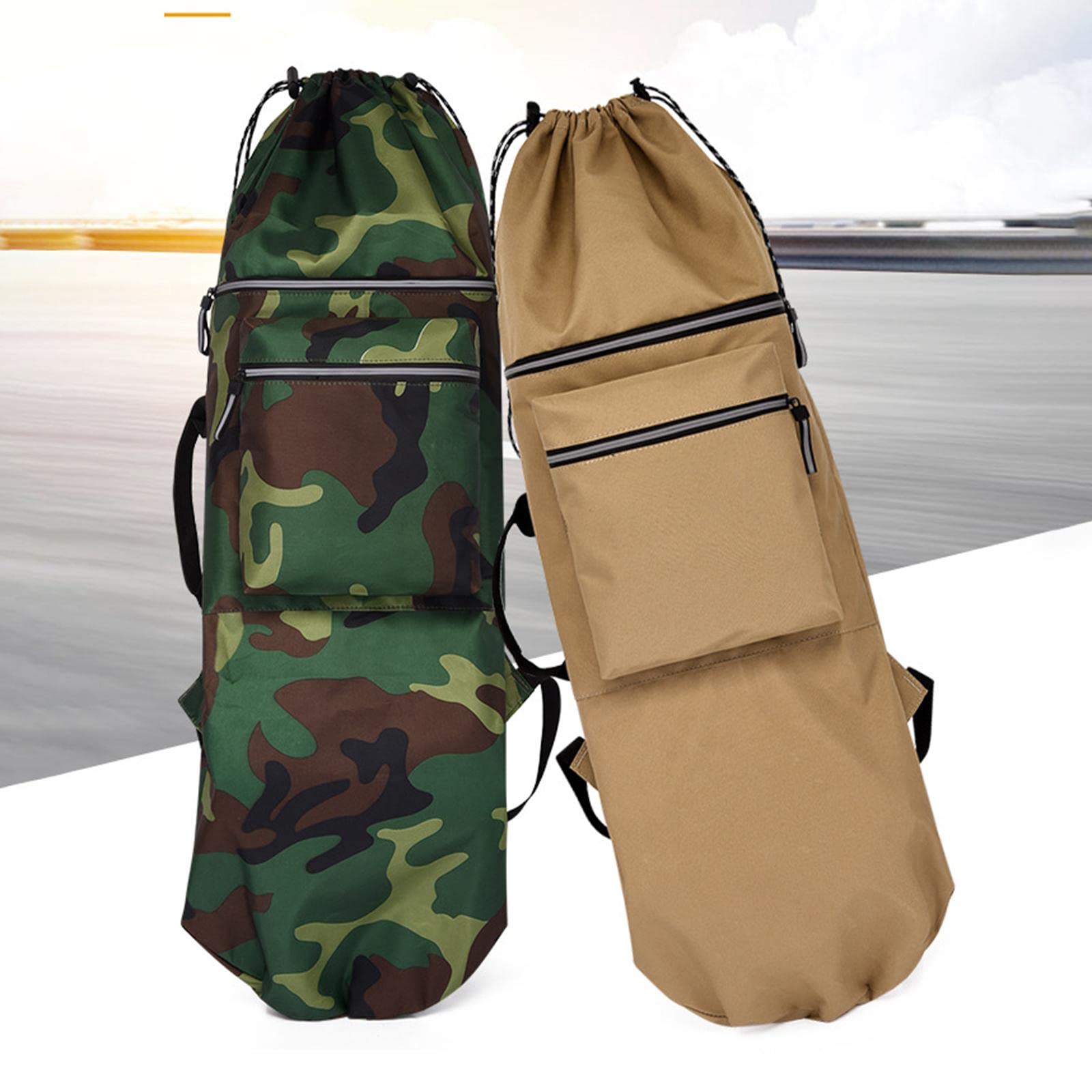 Zaino Portaskate Milageto Impermeabile - Borsa Tracolla Pieghevole Per Longboard E Skateboard, Unisex - Foto 4