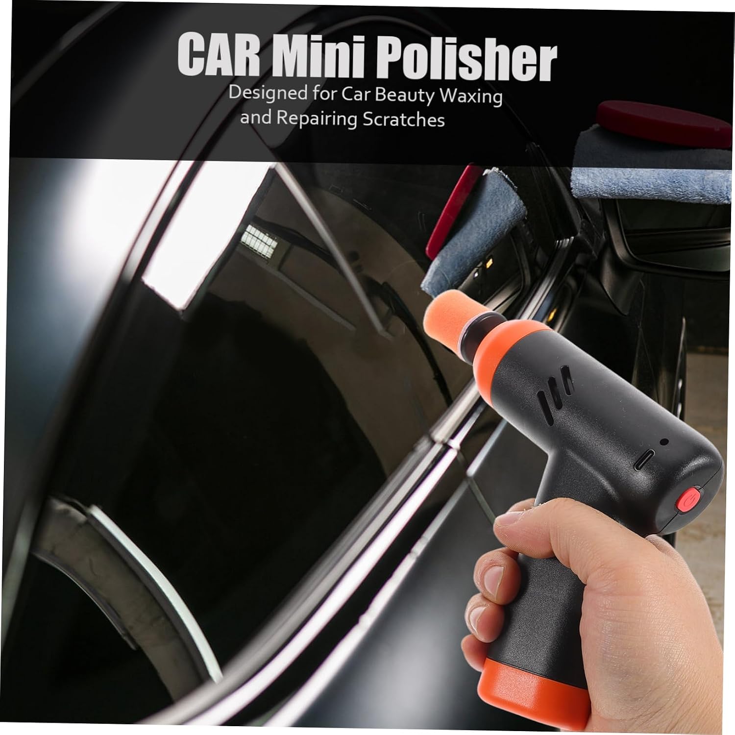 SOLUSTRE Cordless Car Polisher Lightweight Electric Polishing Machine for Scratch Repair Efficient Car Wax Detail Kit User Friendly Polisher for All Car Models