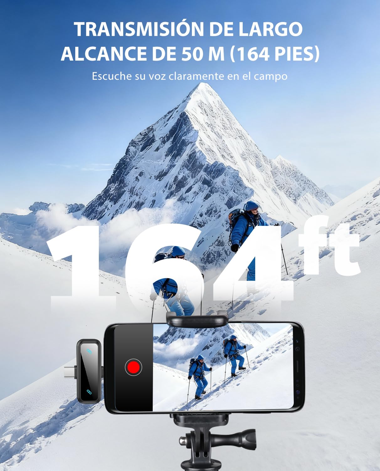 Micrófono lavalier inalámbrico iPad, teléfonos Android, micrófono Mini para grabación de vídeo, TikTok, vlog, Youtube, micrófono con Clip Plug-Play (Paquete de 2)