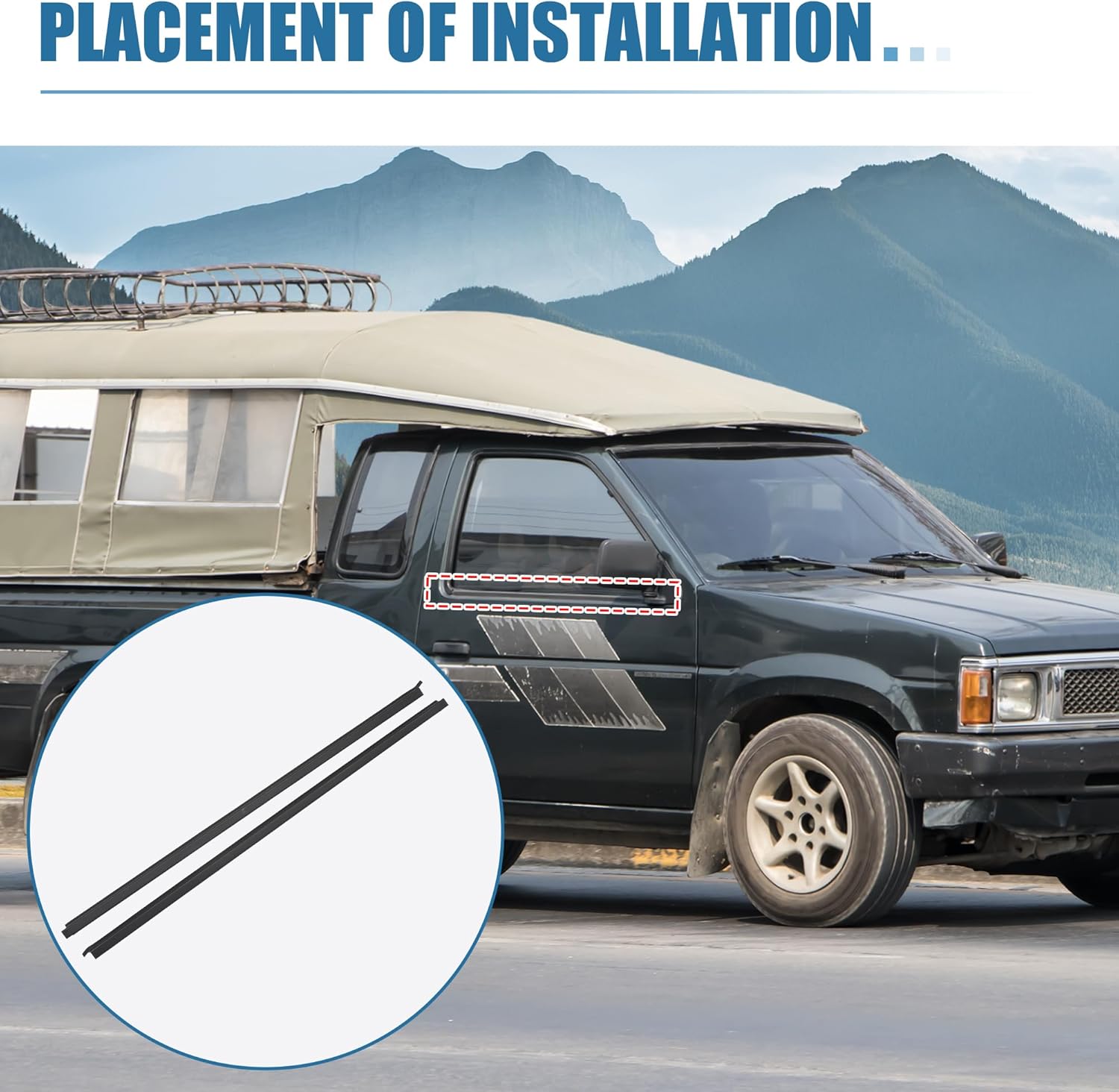 X AUTOHAUX 1 Pair Left Right Car Weatherstrip Trim Seal for Nissan Pickup D21 1986-1994 Window Trim Seal Belt Hardbody Sealing Strips