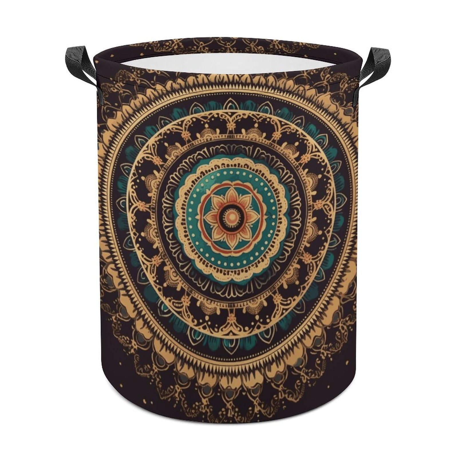 Mandala Laundry Basket Freestanding Waterproof Laundry Hamper Collapsible Tall Clothes Hamper with Reinforced Handles Waterproof Laundry Bag for Dorm Bathroom Home 44x44cm