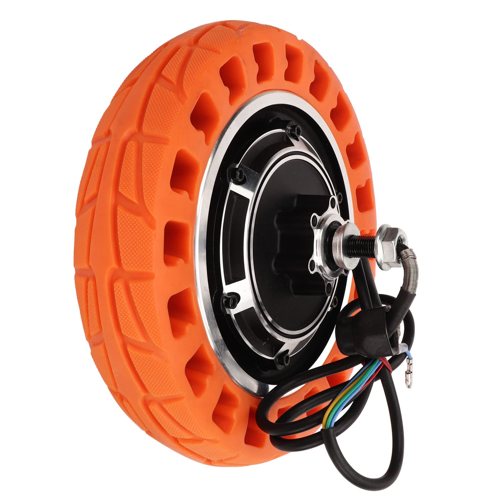 Roue de Moteur de Moyeu de Trottinette Électrique pour KUGOO M4 Scooter Électrique, 48V 500W Pneu Solide de Moteur de Roue Arrière de Scooter Électrique de 10 Pouces Absorption des Chocs