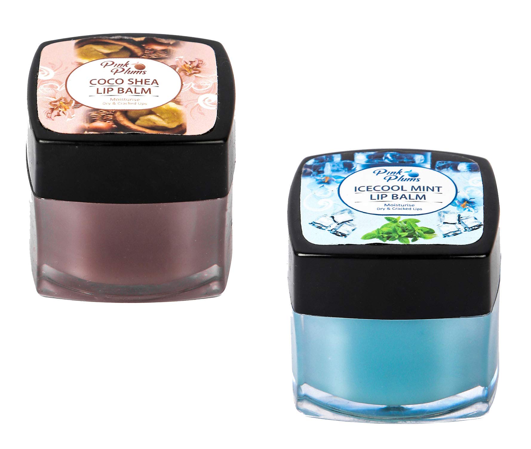 Pink Plums Coco Shea and Icecool mint Lip Balm for Moisturise Dry & Cracked Lips Combo (Pack-2), Each 20g