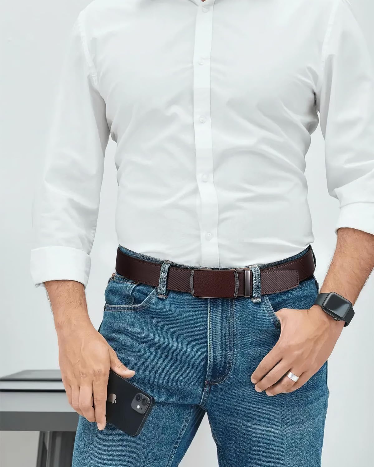 BELTROAD Ratchet Belt Strap for Men Leather Belts Without Buckle Replacement Leather Belt Strap Only 35mm for 40mm Buckle - Image 8