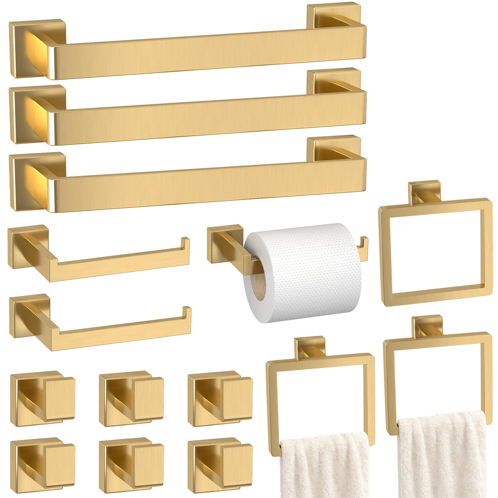 5-Pieces Gold Bathroom Accessories Set, 16 Inch Towel Bar Set — Amazon image 30