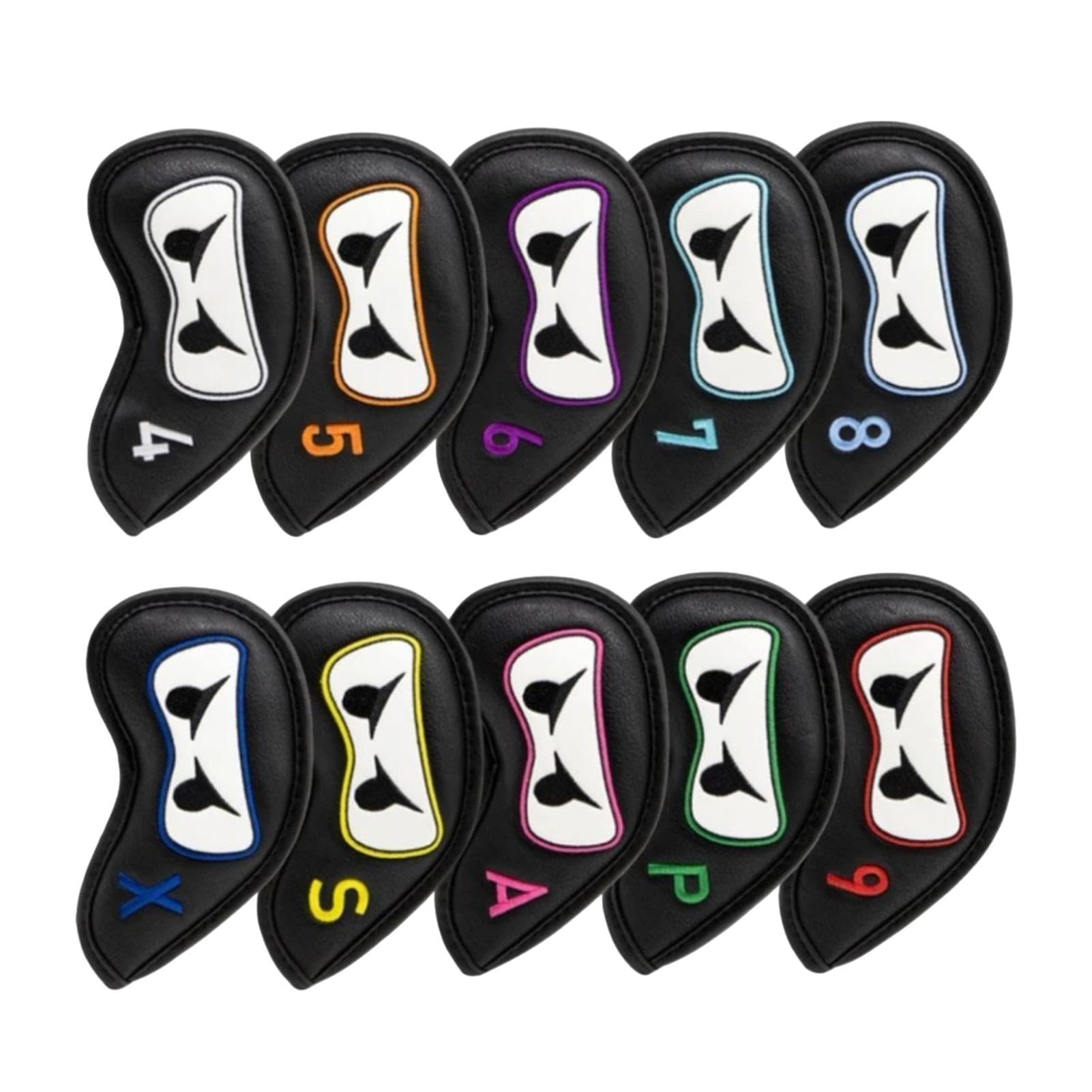 Juego de 10 gorros de golf de piel sintética bordada con cierre magnético, para la mayoría de los palos de golf