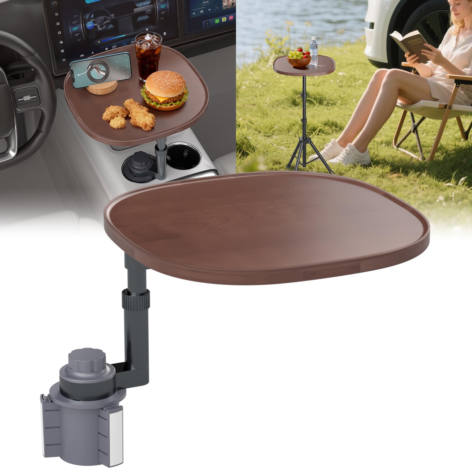 AXVLU Car Tray Table & Car Laptop Desk (Oval)