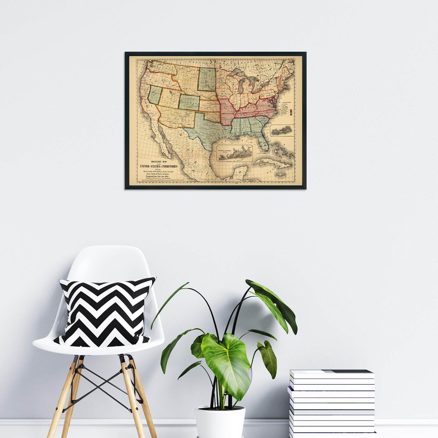 Amazon.com: HISTORIX Vintage 1861 American Civil War Map - 24x32