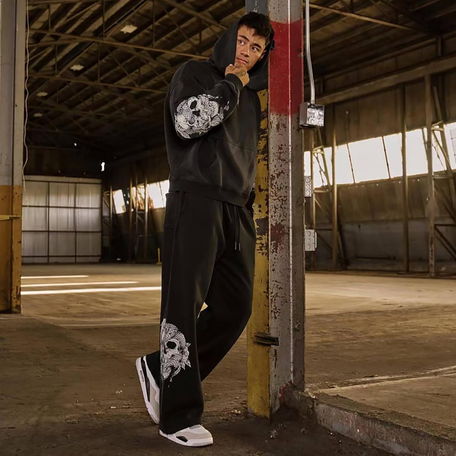 BOOMLEMON Mens Graphic Print Joggers Baggy Casual Workout Pants Bandana Punk Streetwear Sweatpants with Pockets - Image 3