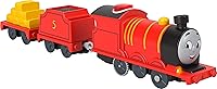 Vista 9 de Thomas & Friends Tren de juguete motorizado parlante locomotora Kana con sonidos, frases y vagón de carga para juego de simulación preescolar, niños