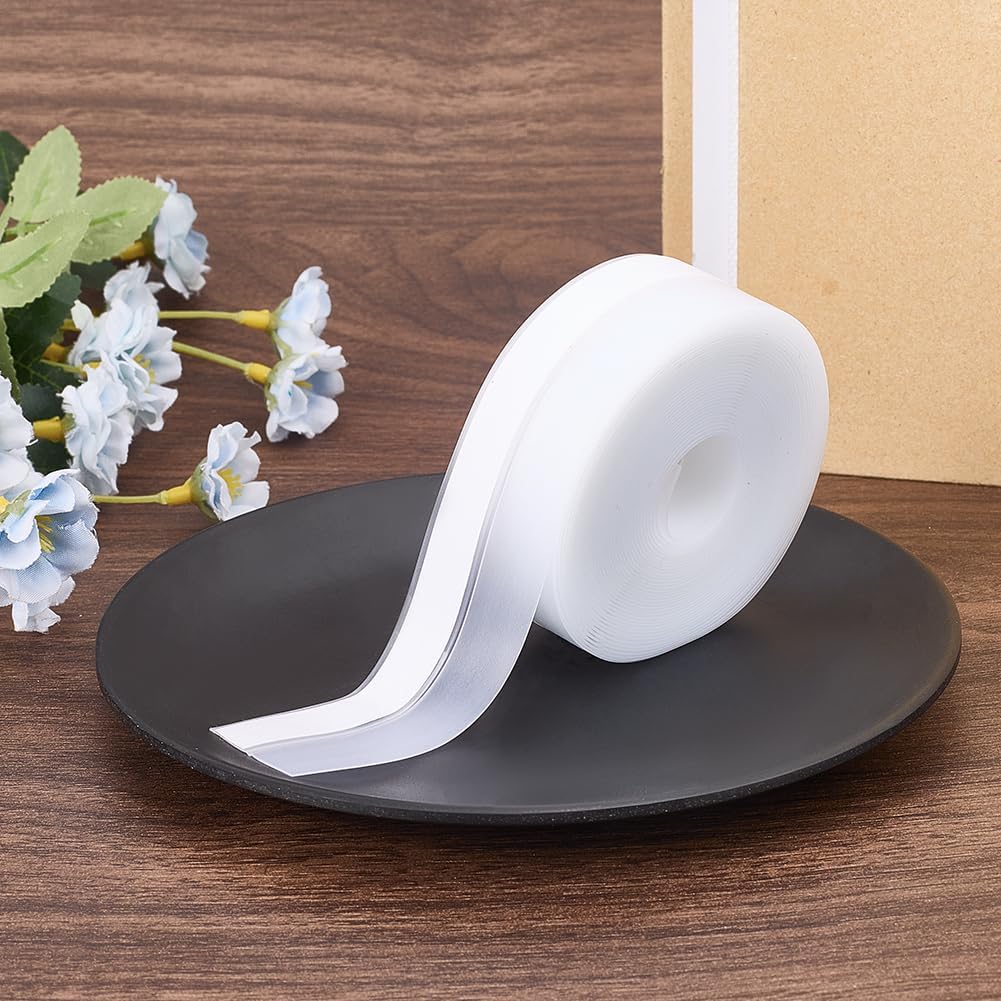 CRASPIRE 16.4 Feet Clear Weather Stripping Tape Silicone Seal Strip TPE Self Adhesive Windproof Soundproof Door Window Gaps Draft Stopper Insulation Sealing Tape for Home Bathroom Shower Glass Doors