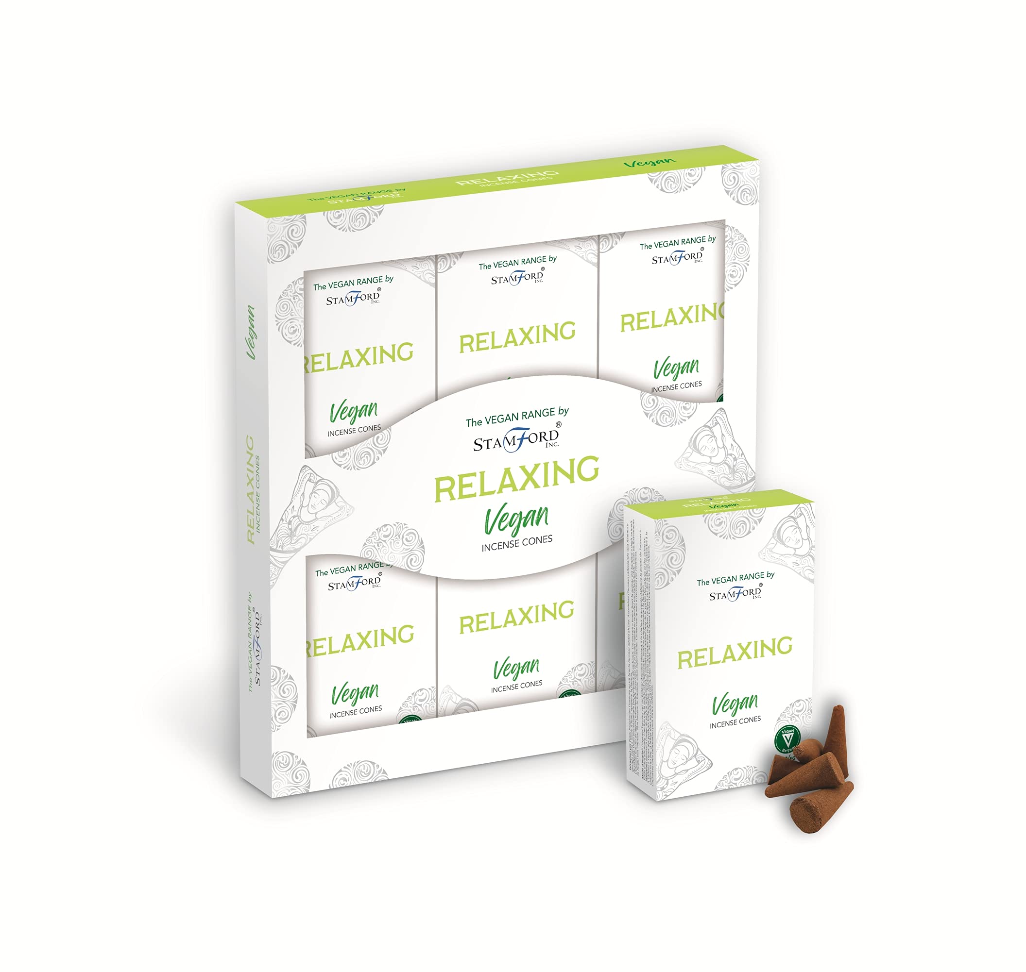 Stamford Inc. White Stamford Aroma Vegan Anti Stress Incense Cones-90 Cones (Relaxing)