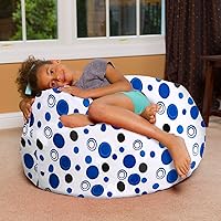 Vista 2 de Posh Creations - Puff para niños, adolescentes y adultos, incluye funda extraíble y lavable a máquina, tamaño grande de 38 pulgadas, lona con diseño