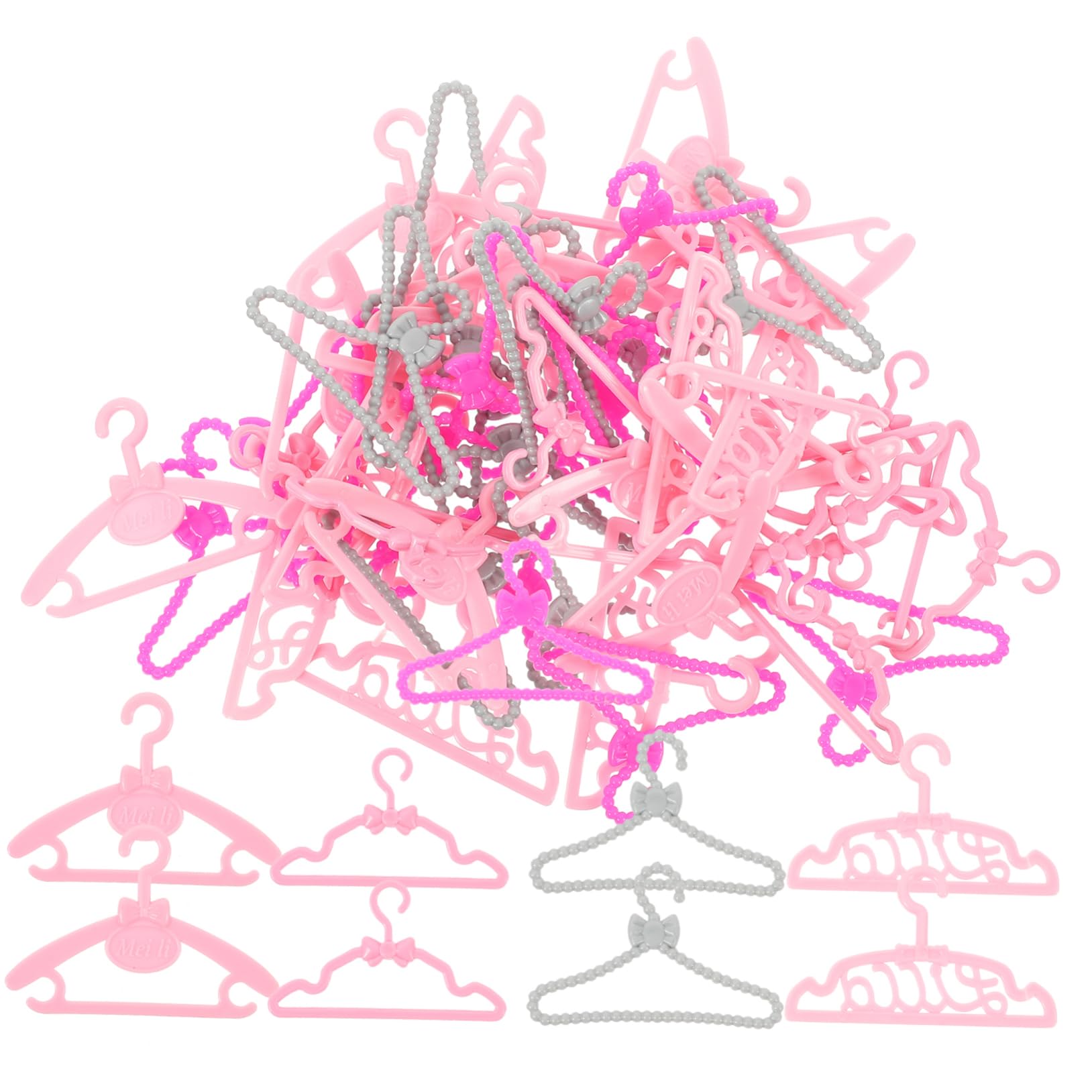Sosoport 50Pcs Mini Doll Clothes Hangers Dress Holding Rack for Doll Clothing for Organizing Rooms Present for Who Love Doll Accessories