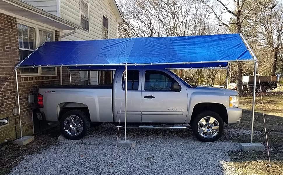 Quictent 10X20ft Upgraded Heavy Duty Carport Car Canopy Party Tent with Reinforced Steel Cables-Blue