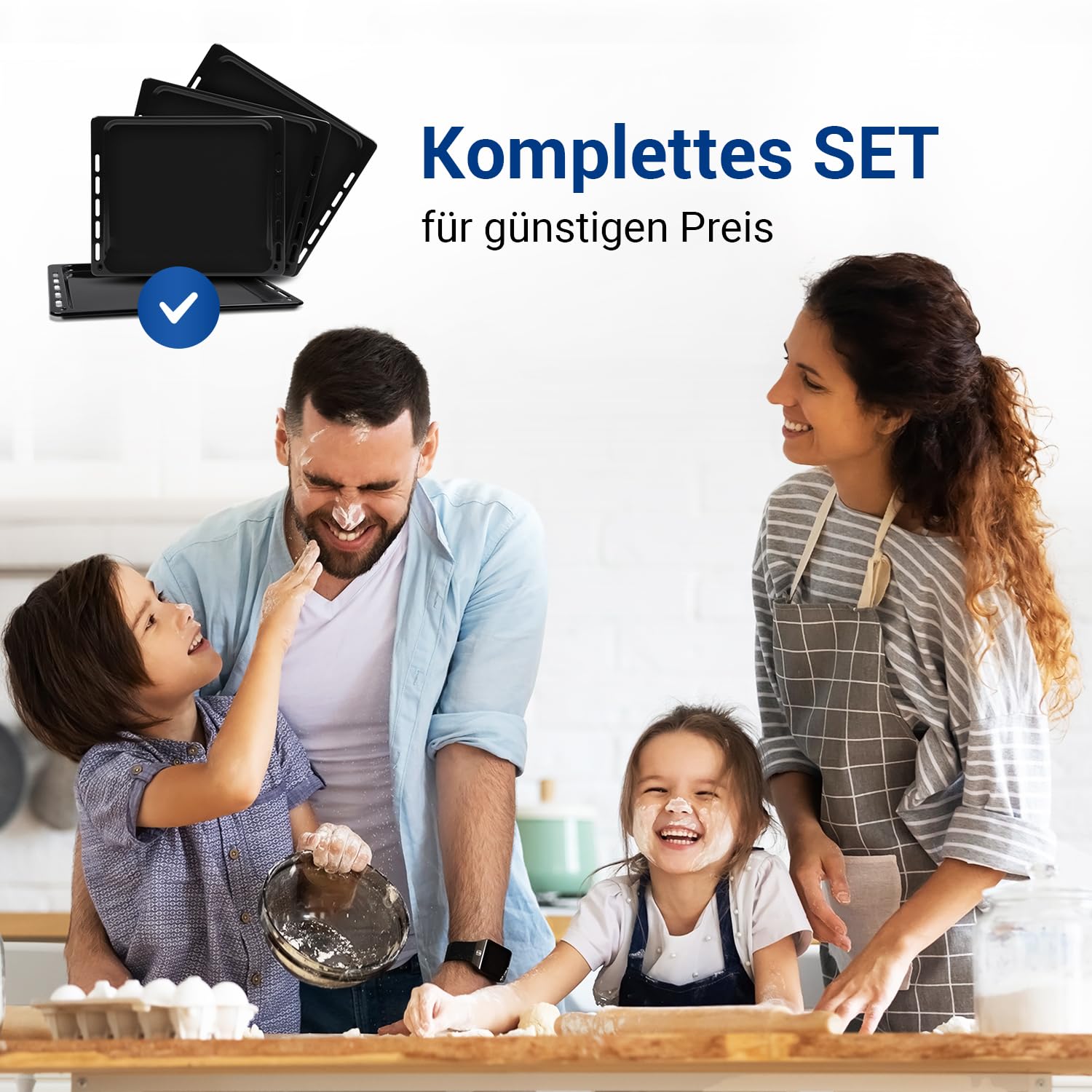 VIOKS 4 x blacha do pieczenia 445 x 375, zamiennik do Whirlpool 481010683241, prostokątna / patelnia na tłuszcz, blacha do pieczenia - blachy do piekarnika