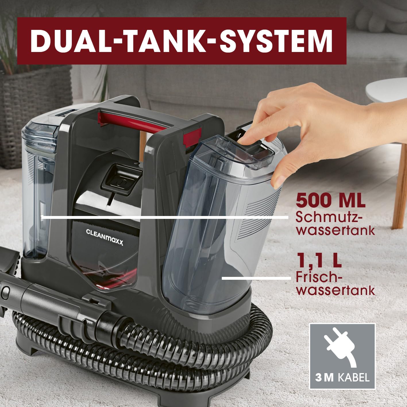 CLEANmaxx Kompakt Plus Polsterreiniger Gerät 400W – Bild 5