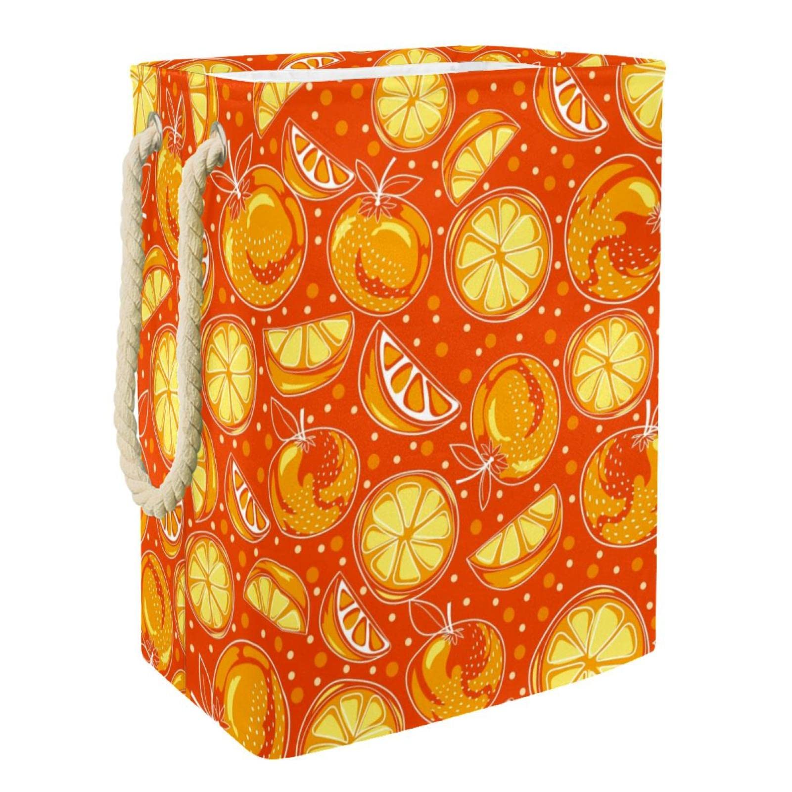 Panier à linge imperméable à motif citron avec poignées robustes