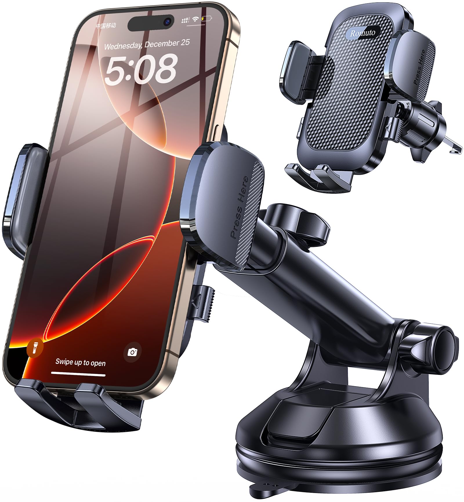 Romuto Car Phone Holder Mount Super Suction Phone Mount for Car Cell Phone Holders for Your Car Accessories