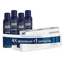Neutro Roberts Deodorante Spray Uomo Essenza Marina, Con antiodore, Zero Sali di Alluminio, Zero Macchie, Con Puro Olio di Glicerina, Dermatologicamente testato, 48h – 4 Pezzi da 150 ml