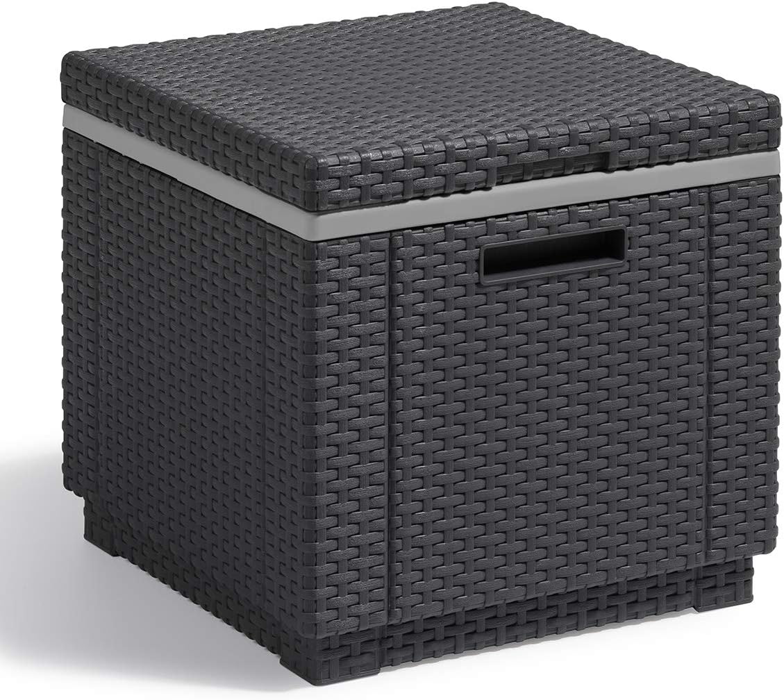 Keter Ice Cube Beer and Wine Cooler Table Perfect for Your Patio, Picnic, and Beach Accessories, Graphite : Patio, Lawn & Garden
