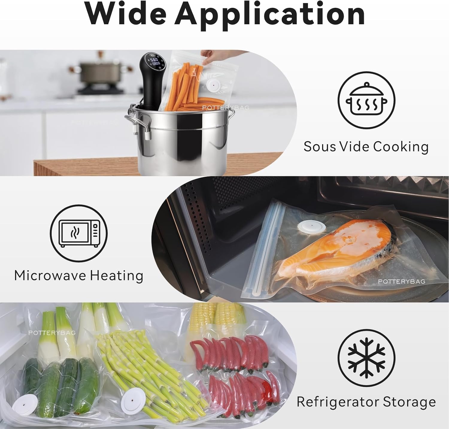 Reusable Vacuum Sealer Bags for Food Upgrade Kit With Auto Pump, BPA Free Sous Vide Bags Reusable 30Pcs Compatible With Zwilling Vacuum Sealer (8.5x8.5+10x11 inch)