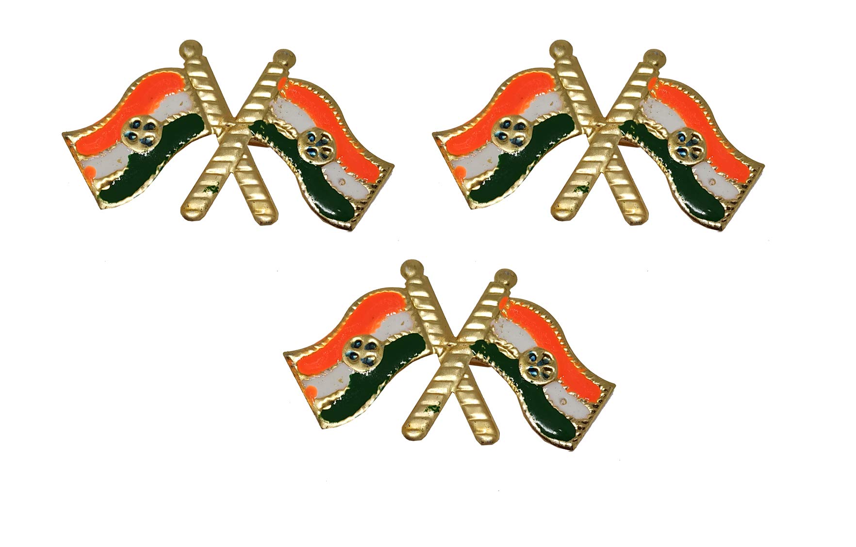 Salvus APP SOLUTIONSIndian Flag Badge | 26 January Tiranga Badge | Indian Flag Design Republic Day | Indian Flag Lapel Pin Brooch | National Flag Wearing on Shirt,T-Shirt, Saree and Coat | Set of 3