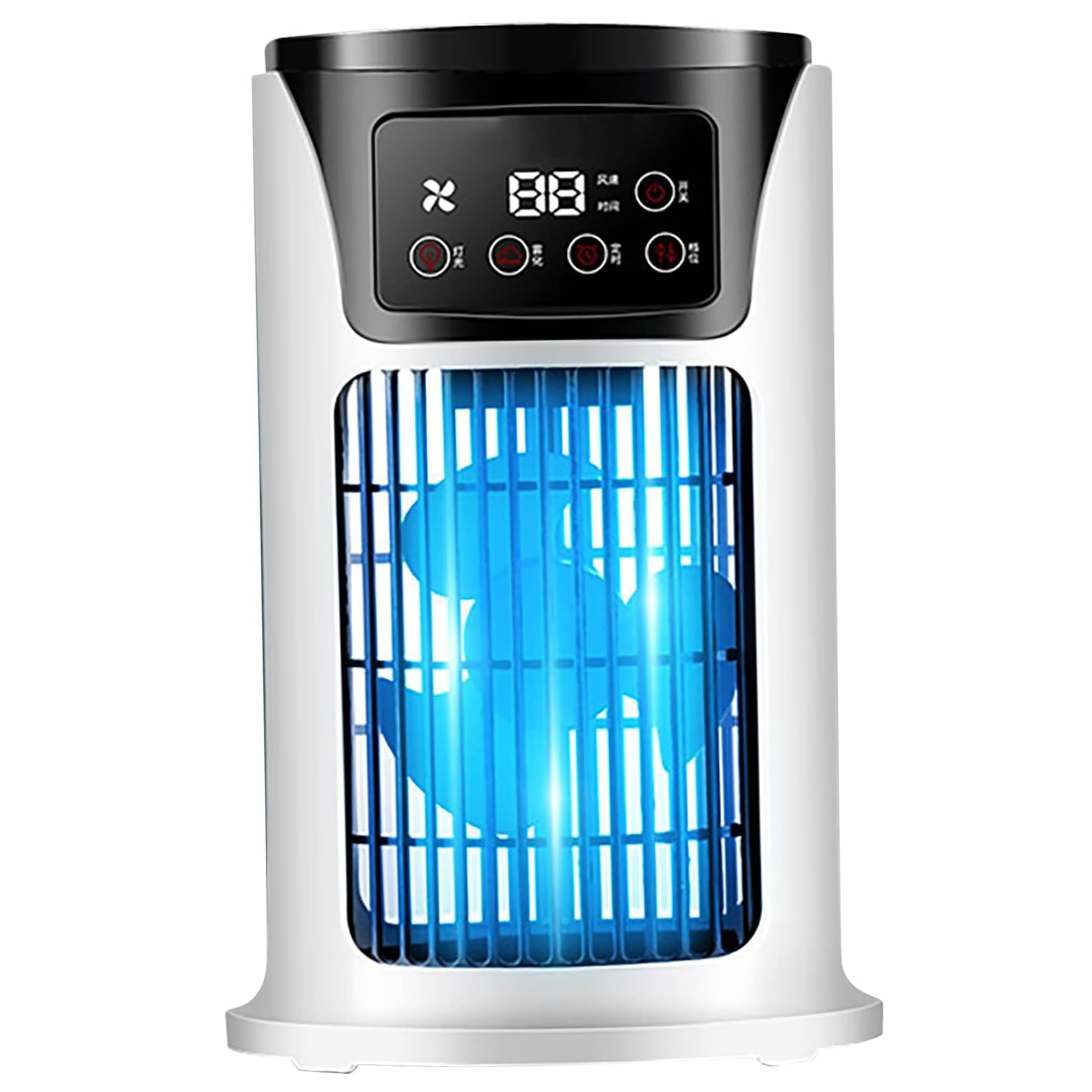 Air Conditioner Fan, 6-Speed Portable Cooling Fan That Blows Cold Air with Mist & Night Light Quiet Operation 6-Hour Timer for Home Office Desk ;1