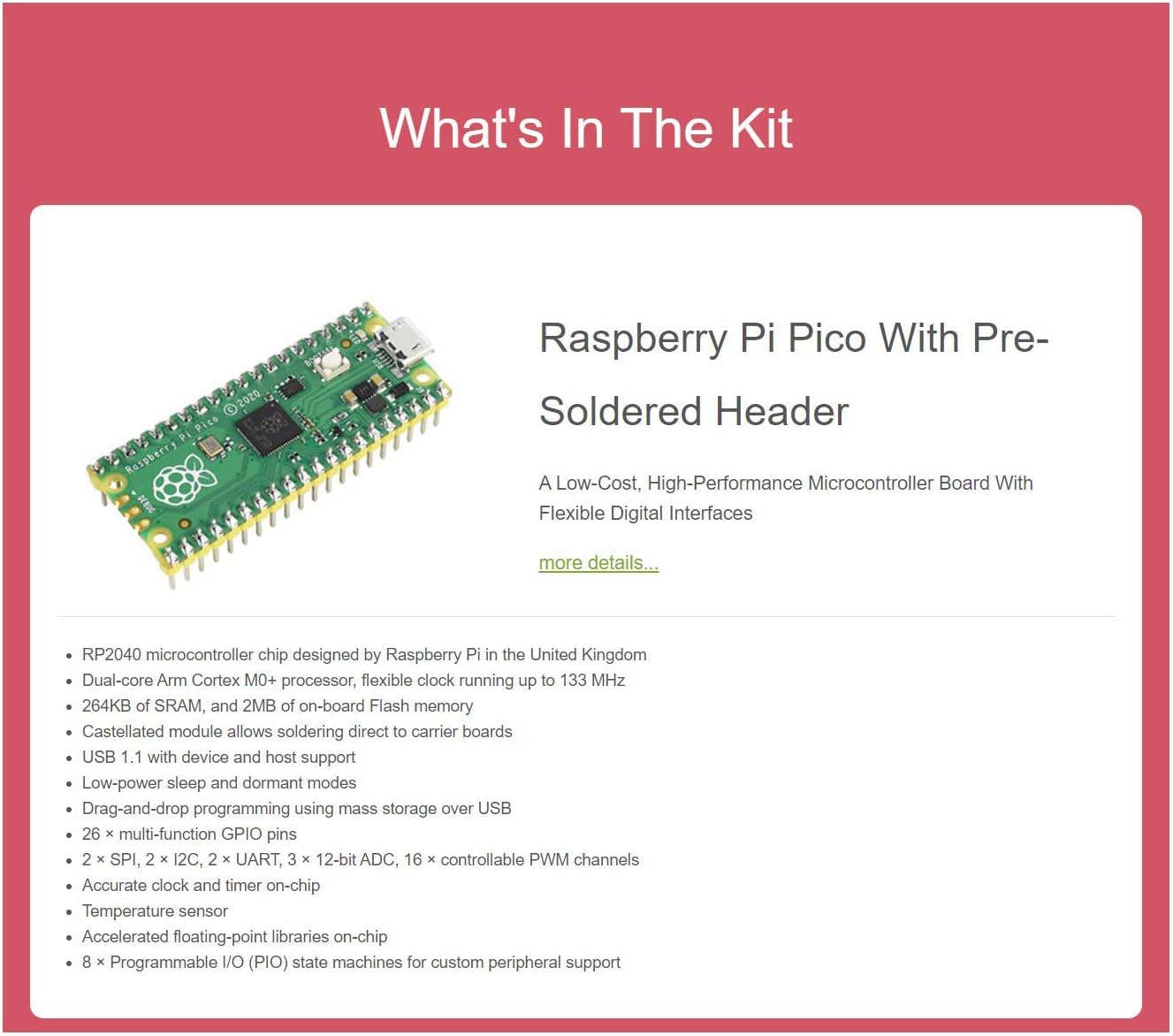 waveshare for Raspberry Pi Pico Evaluation Kit B Include Pi Pico Board with Pre-Soldered Header,1.14inch RGB Color LCD, 10DOF IMU Sensor Module,Dual GPIO Expander,Breadboard
