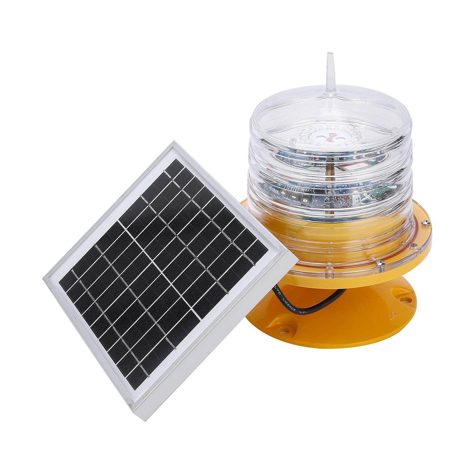 BRRNOO Faro Solare di Segnalazione, Luce Rossa Lampeggiante a 360 Gradi,