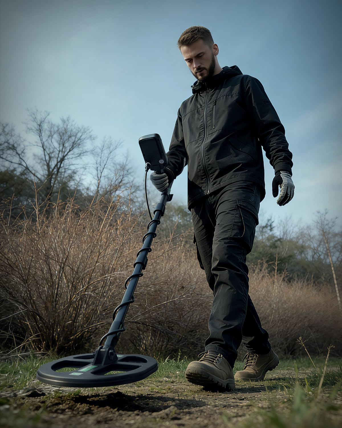 Hazlewolke Detecteur de Metaux Adultes, 11'' Bobine Double-D Étanche, 6 Modes avec Pinpoint, Profondeur de 12", Rechargeable Professionnel pour Or, 7 Niveaux Sensibilité et 3 Tons