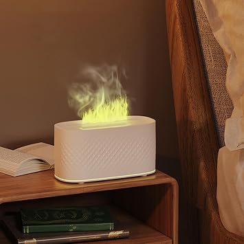 Flame Diffuser Humidifier, Fire Scent Diffuser, 4.5W Bonfire Effect Diffuser, Electric Colorful Compact Continuous Intermittent Spray Diffuser, Relaxing Portable Scent Diffuser For Home, Studio, Spa