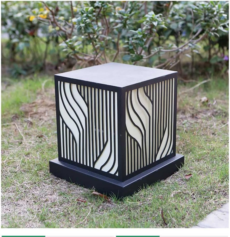 Outdoor Modern Post Light Fashion Garden Lamp Post Lantern Light Fixture Fence Deck Column Cap Lamp Landscape Lighting Black Post Light Fixture for Patio, Garden, Walkway