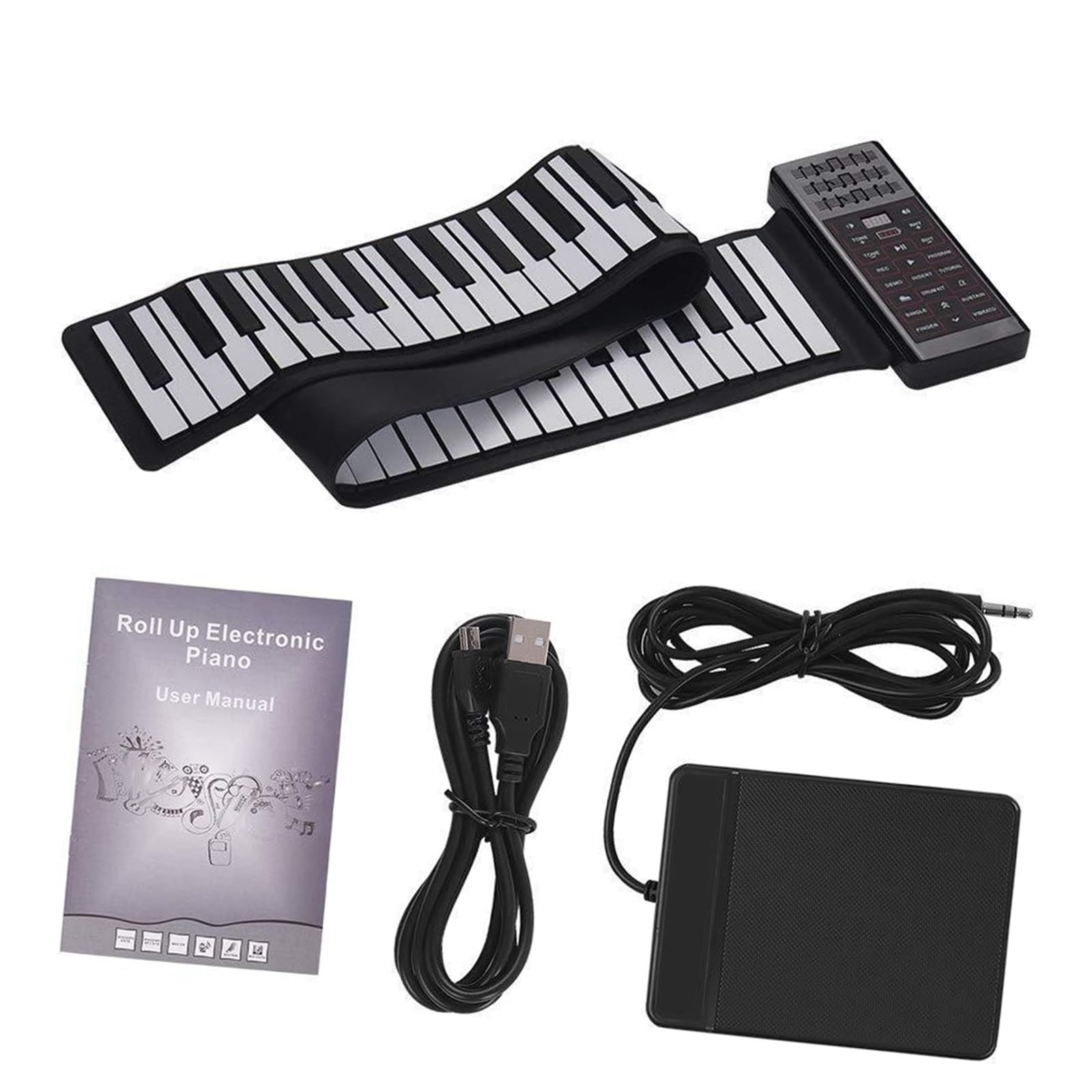 Tastiera Digitale Per Principianti Pianoforte Arrotolato A Mano 88 Tasti Tastiera MIDI Spessa Pianoforte Elettronico Pieghevole Portatile Per Principianti Adulti Da Suonare(UK)