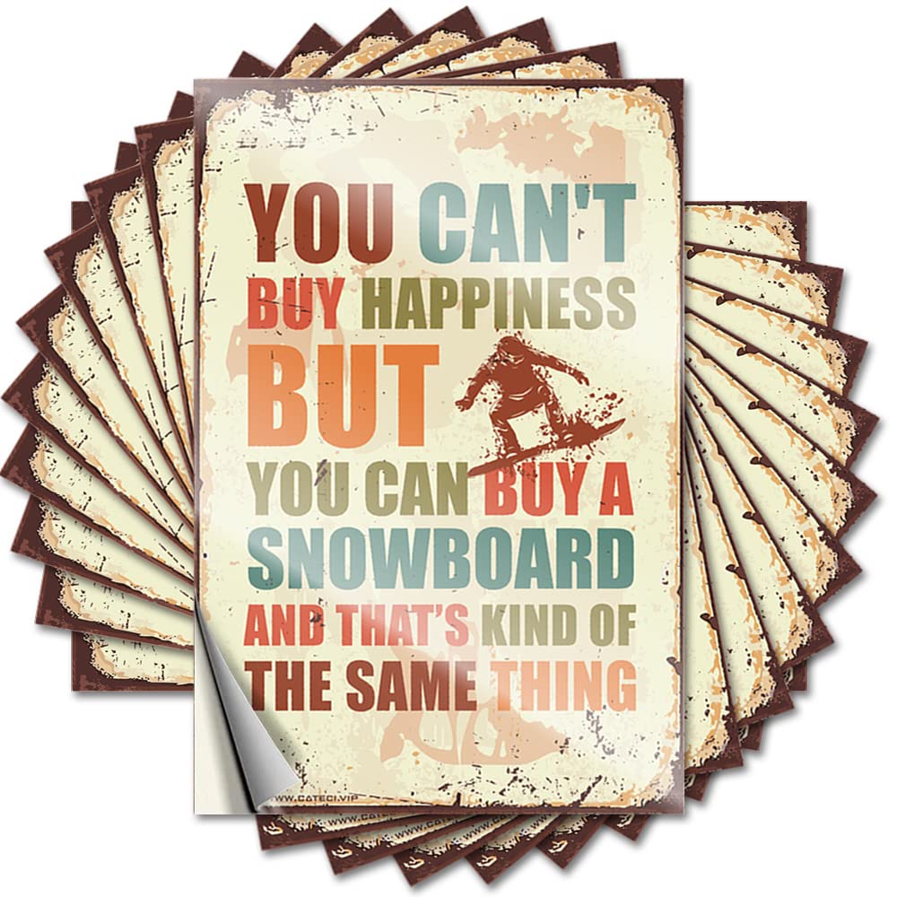 Coffee Decals - Accent Girls Hat You Can't Buy Happiness But You Can Buy A Snowboard(12X18CM)