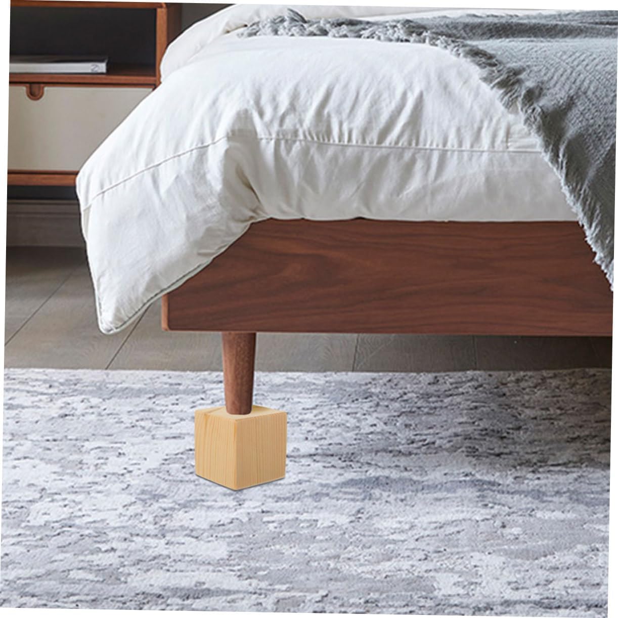 STOBOK 2 pcs Heavy Duty Wooden Bed Risers Adjustable Height Furniture Risers for Sofas Tables and Chairs Universal Bed Leg Elevators Sturdy and Sturdy Design