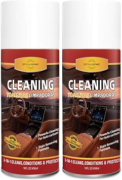 Dashboard Polish Wax, Premium Leather Cleaner & Conditioner 2 in 1 - Safe for Car Seats, Shoes, Jackets | Deep Cleaning & Moisturizing, Removes Stains/Dirt Without Damaging Leather, 30 oz(Pack of 2)