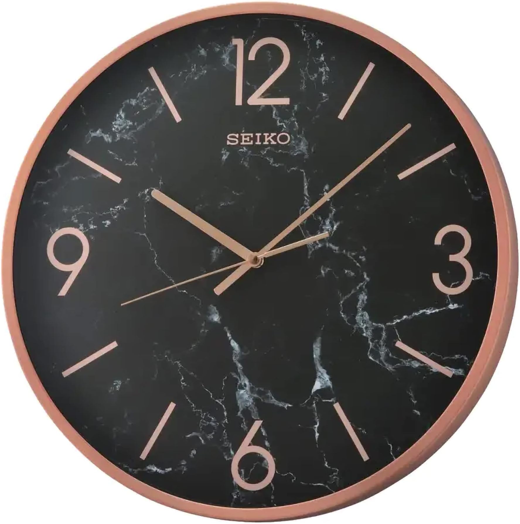 Seiko Noir clock, Rose Gold, Black