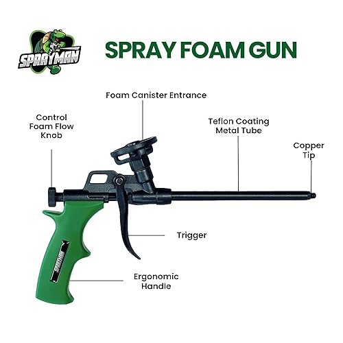Miniatura 2 de Pistola de dispensación de espuma Sprayman - (1 paquete) Espuma de spray de precisión para aislamiento y sellado, pistola de espuma expandible