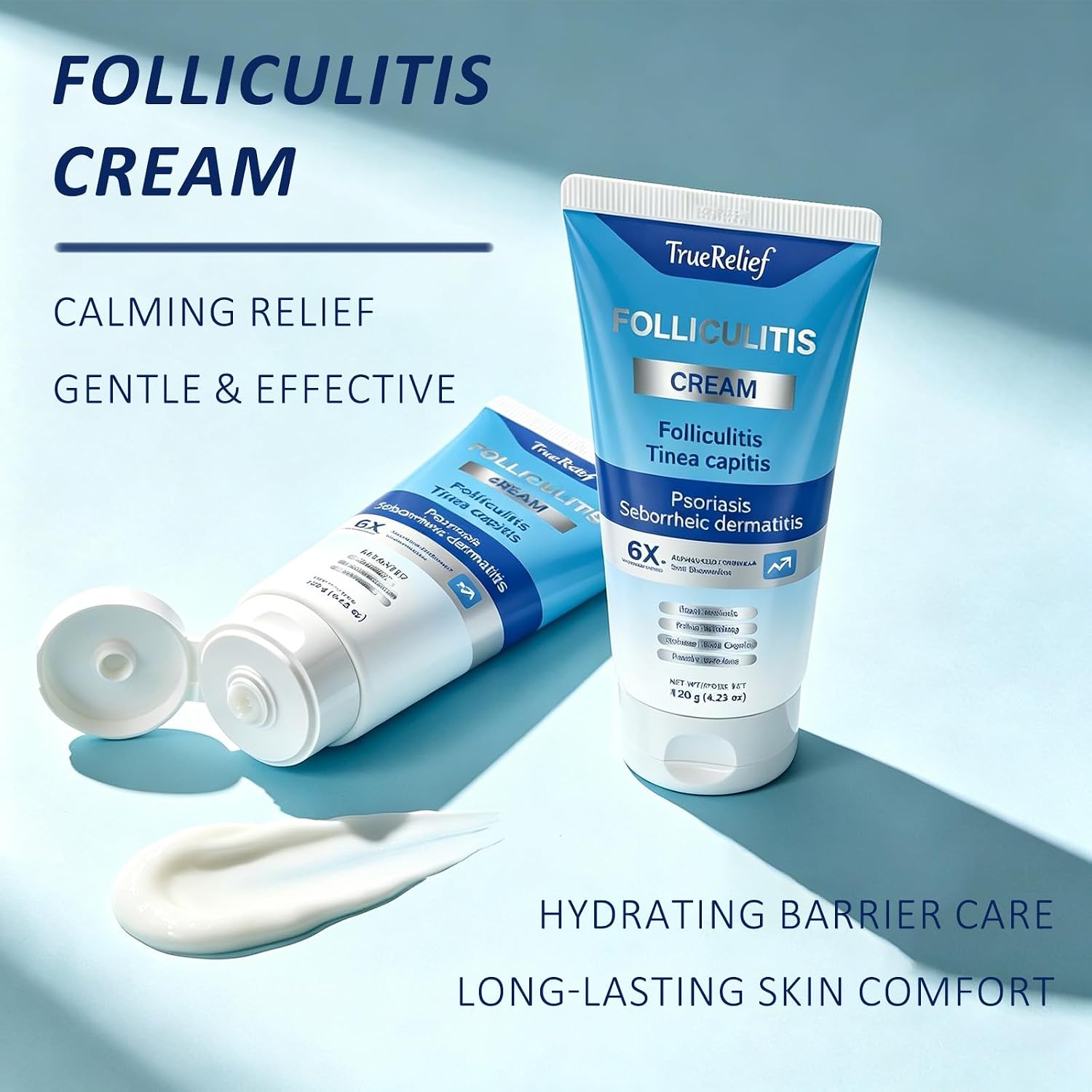 Folliculitis Cream - For Men and Women - Post-Shave Moisturizer for the Face, Neck, Bikini Line, and Buttocks - Gentle Formula - 4.23OZ (2)