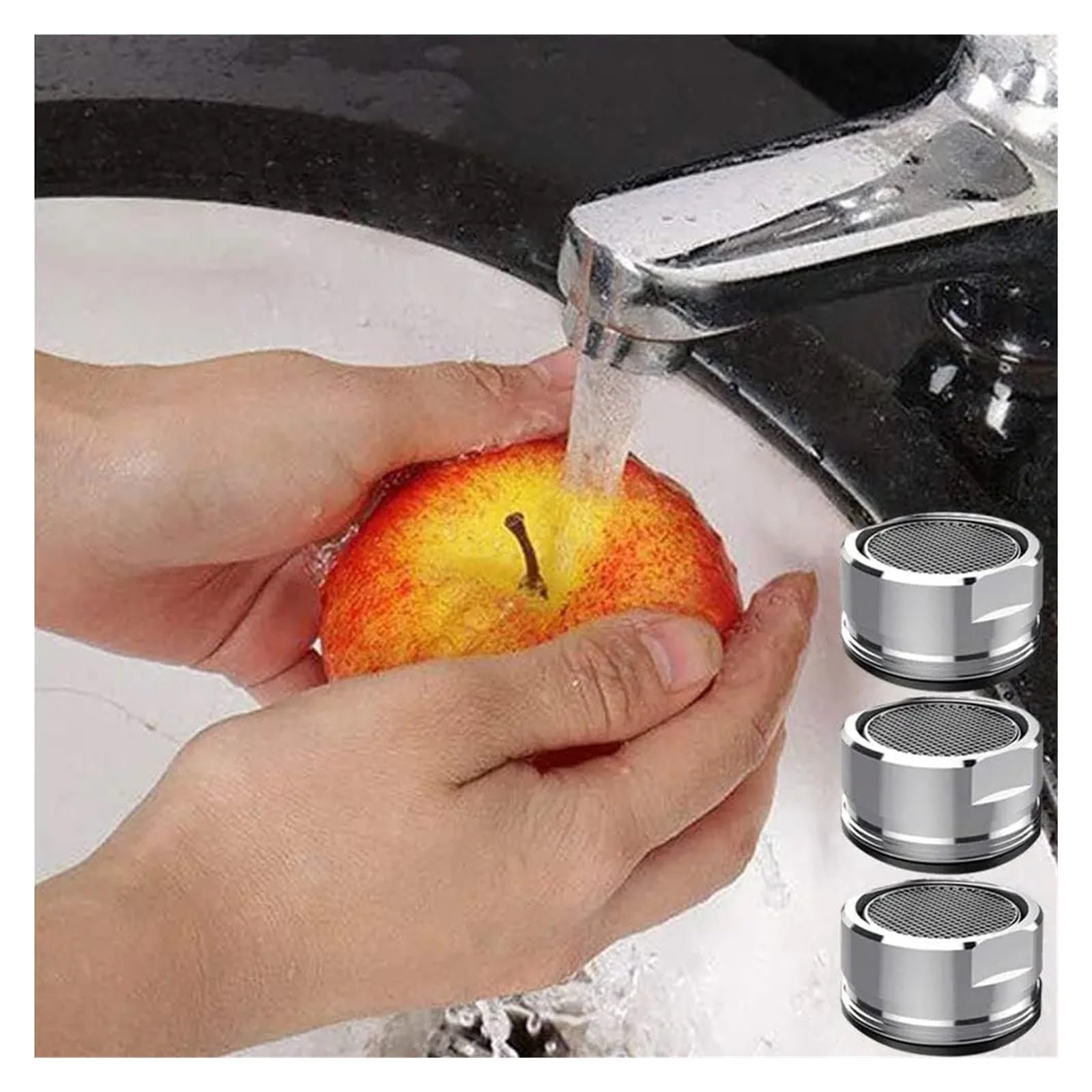 XYNSNDB 1-3 aireadores de Grifo de Repuesto para Ahorro de Agua, Boquilla de Filtro para Lavabo de Cocina, antisalpicaduras, Conector de Grifo de baño, burbujeador, fácil instalación (3 aireadores)