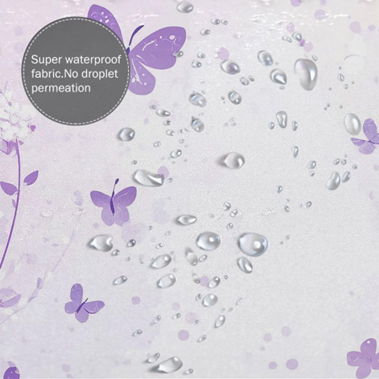 Cortina de Ducha Blanco Cortina Ducha, Antimoho, Tela Impermeable Poliéster, Shower Curtain 200x220 cm con 12 Ganchos y Dobladillo Ponderado, Shower Curtain Lavable para Baño o Bañera, Púrpura 3Y#16