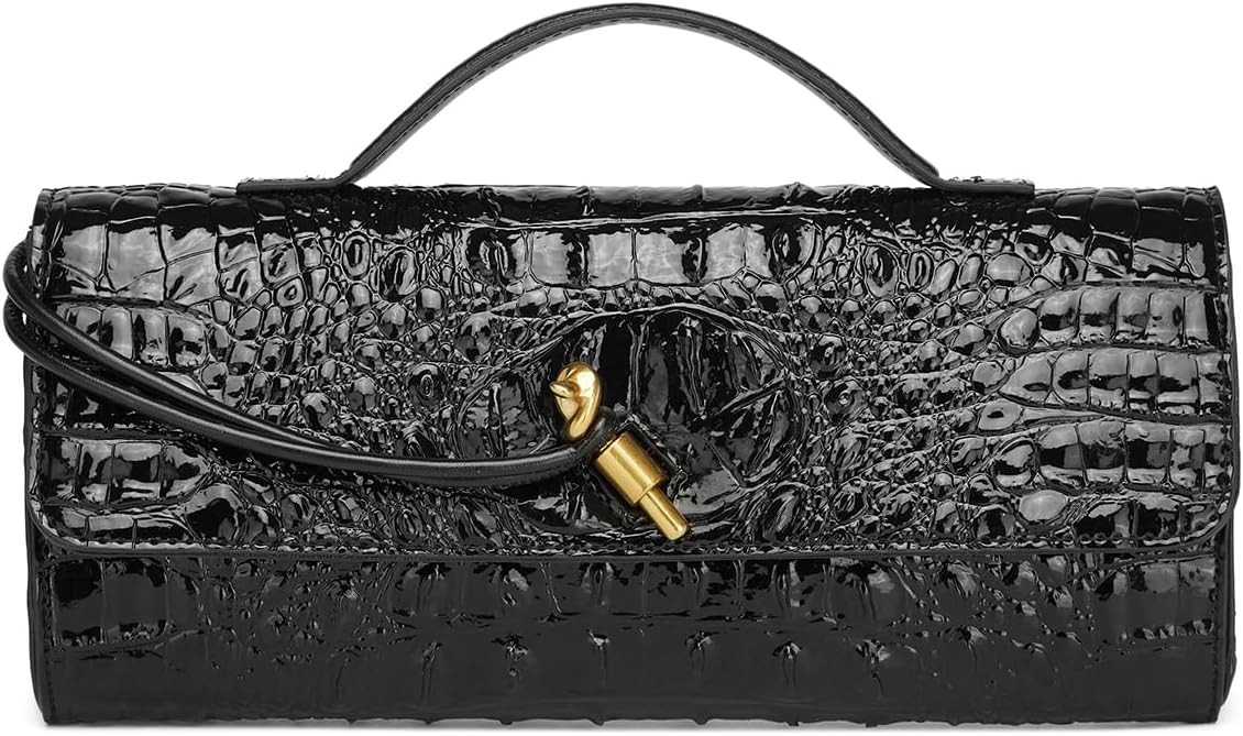 Makcr Joacbv Trendy Women Crocodile Evening Clutch Purse Crossbody Shoulder Handbag Cute Vegan Leather Satchels