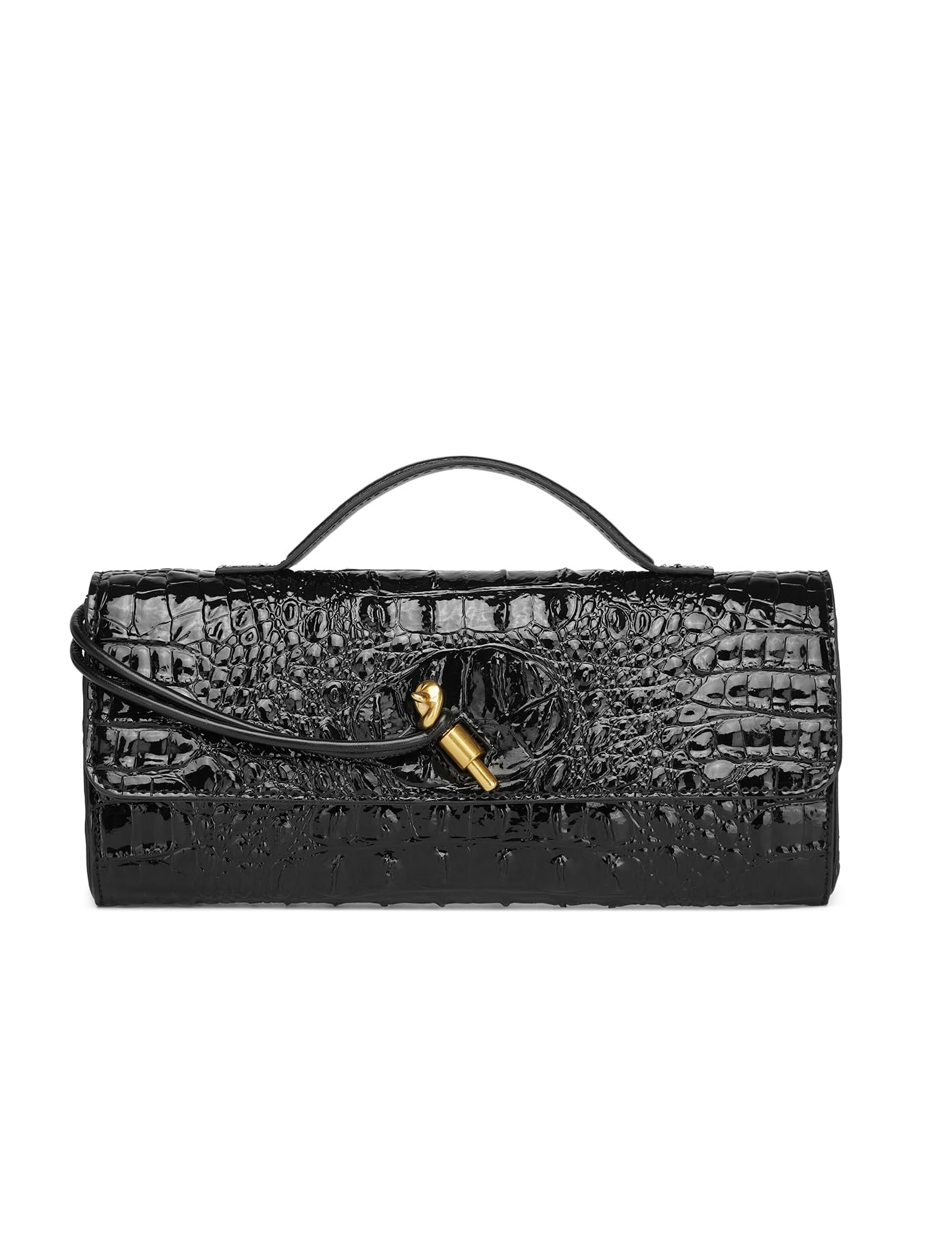 Trendy Women Crocodile Evening Clutch Purse Crossbody Shoulder Handbag Cute Vegan Leather Satchels