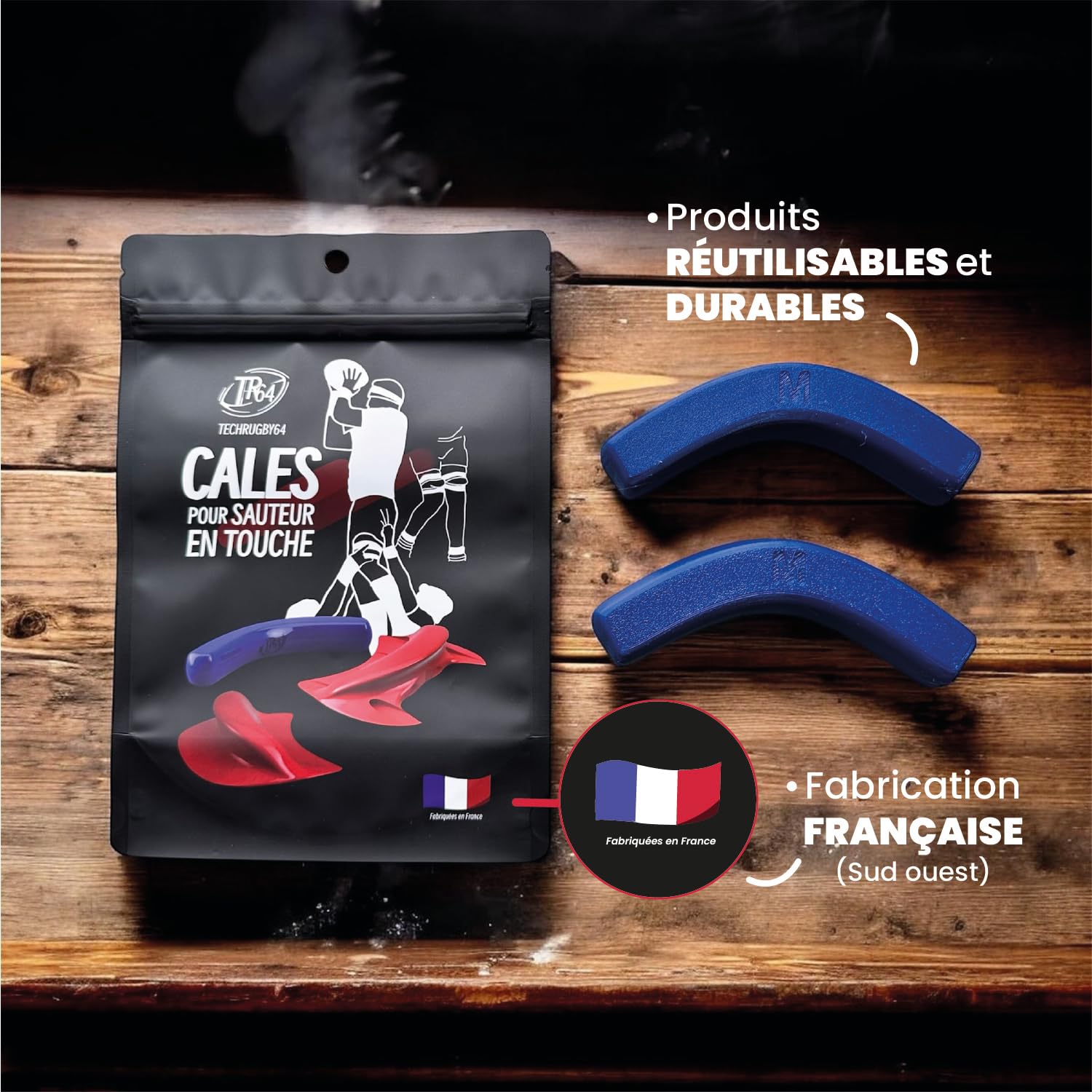 Cales de Touche Rugby Banane M – Support de Lift pour Sauteur – Accessoire Rugby Fabriqué en France – Cales Ergonomiques Flexibles pour Entraînement et Match – Paire