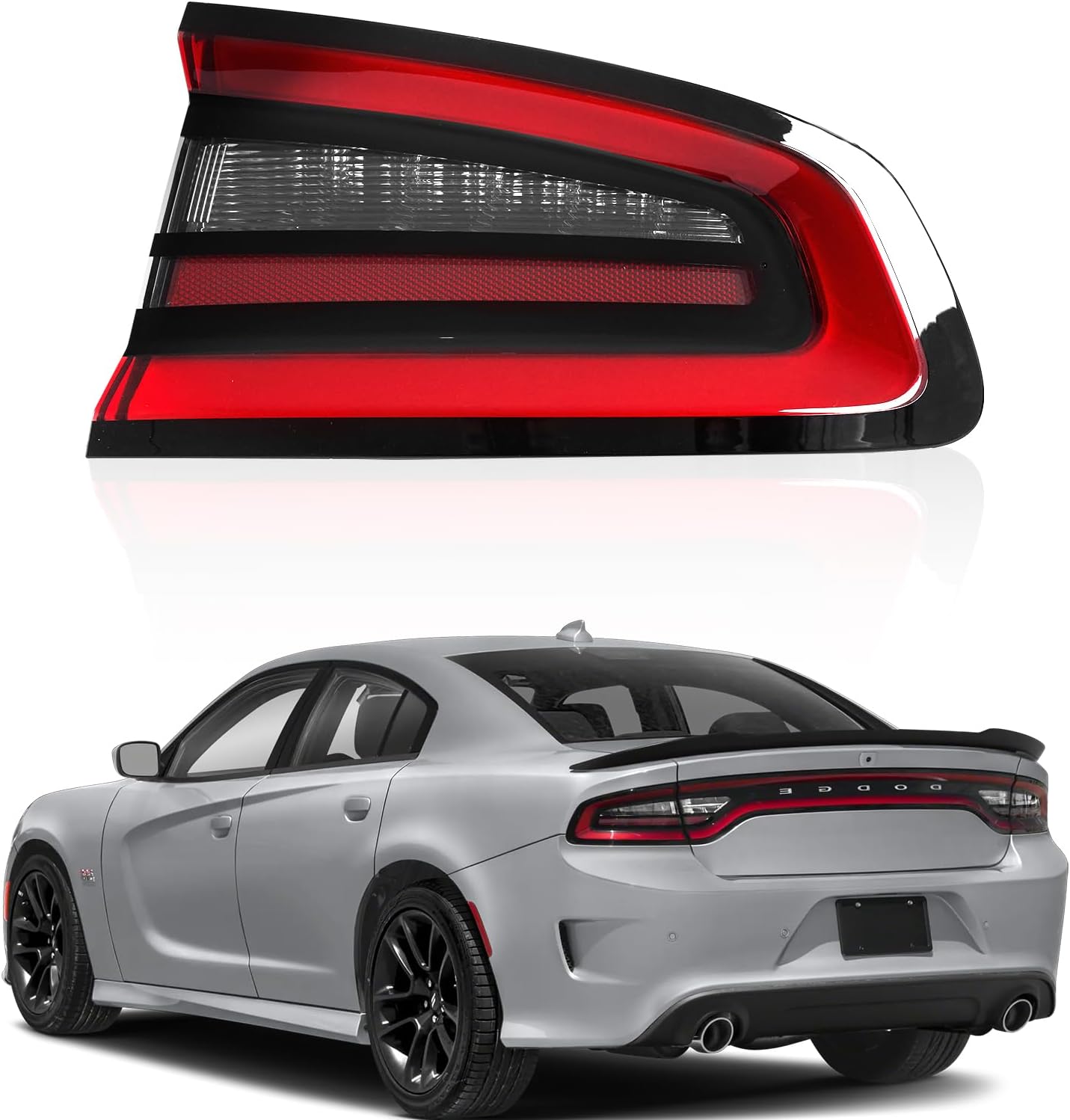 Full LED Tail Light for Dodge Charger 2015-2023 Accessories，Outer Brake Rear Taillight Assembly, Right Passenger Side
