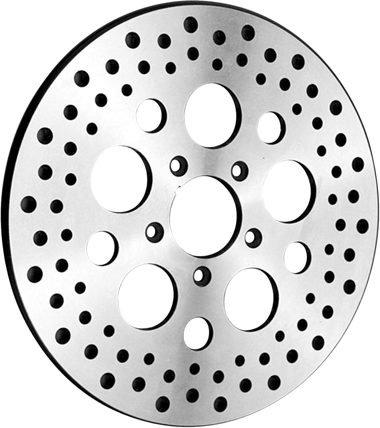 Bikers Choice 11.5 in. Polished Round Hole Rear Brake Rotor for Harley Davidson - One Size