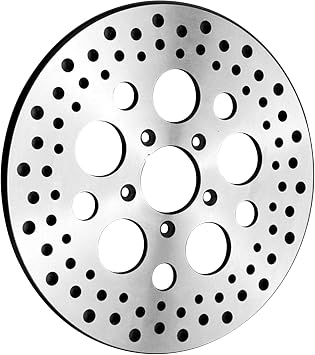 Bikers Choice 11.5 in. Polished Round Hole Rear Brake Rotor for Harley Davidson - One Size