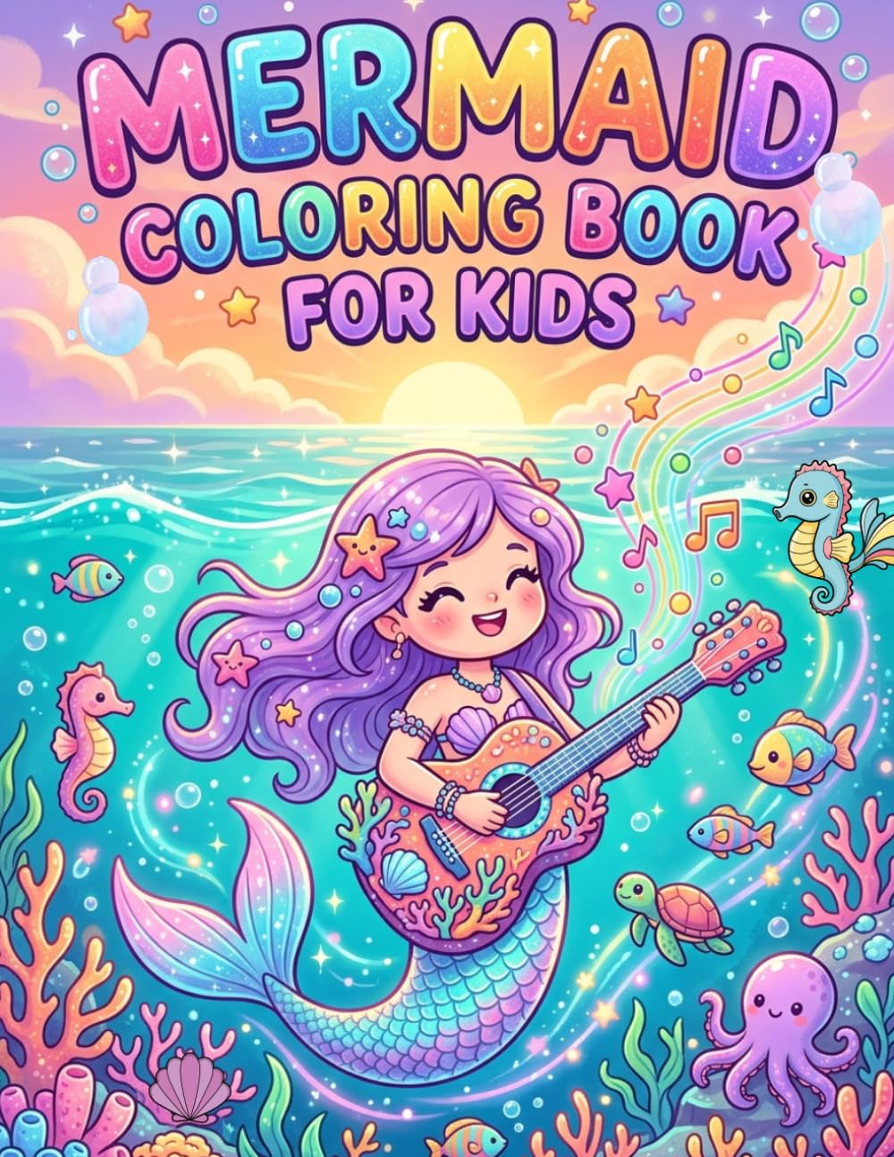 Mermaid Coloring Book for Kids: Cute Mermaids and Ocean Friends to Color for Ages 3–8