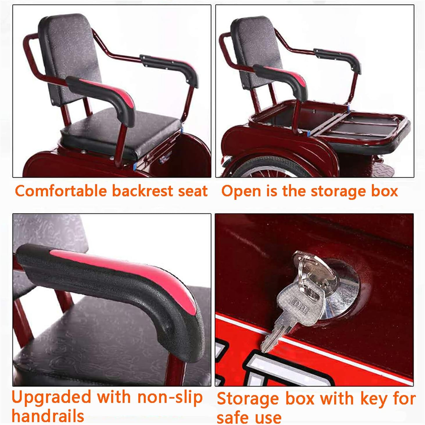 Comfort, 20Inch Tricycle for Adult with Backrest Seat & Shopping Basket Three Wheel Cruiser Bike for Seniors Women Men Load 240KG